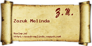 Zozuk Melinda névjegykártya