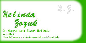 melinda zozuk business card